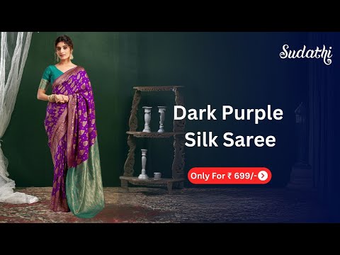 Dark Purple Silk Woven Banarasi Saree