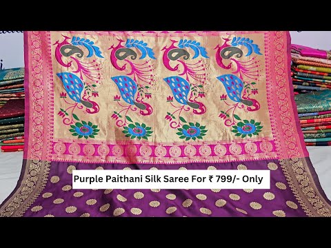 Dark Purple Silk Woven Paithani Saree