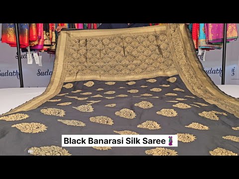 Black Jacquard Banarasi Silk Saree