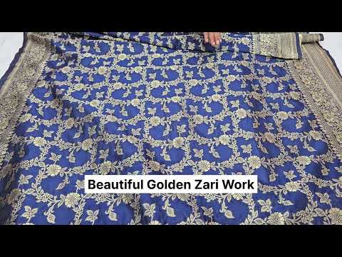 Navy Blue Banarasi Silk Saree