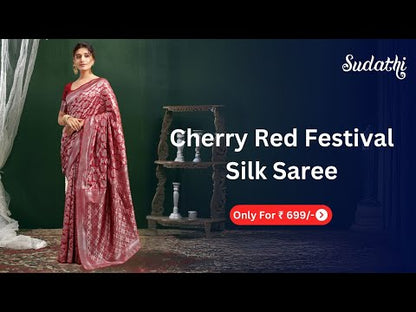 Red Silk Woven Banarasi Saree