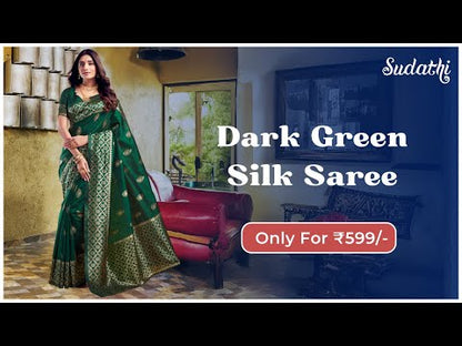 Dark Green Silk Woven Saree