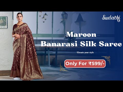 Maroon Banarasi Silk Saree