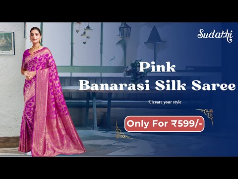 Pink Banarasi Silk Woven Saree