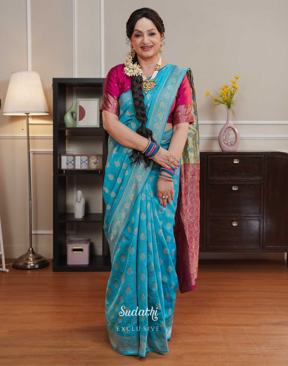 Blue Silk Woven Banarasi Saree